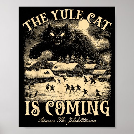 The Yule Cat Is Coming Gothic Christmas Winter Sol Poster (Vorne)