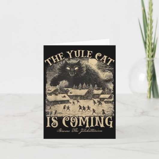 The Yule Cat Is Coming Icelandic Christmas Cat Mom Karte (Vorderseite)