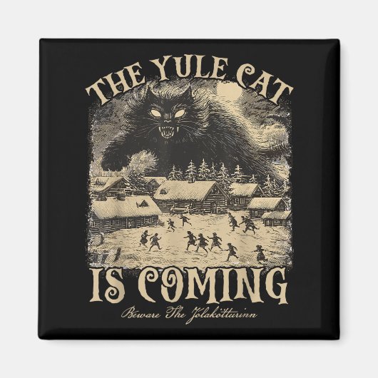 The Yule Cat Is Coming Icelandic Christmas Cat Mom Magnet (Vorne)
