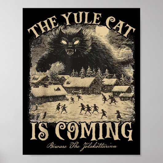 The Yule Cat Is Coming Icelandic Christmas Cat Mom Poster (Vorne)