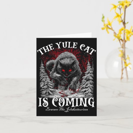 The Yule Cat Is Coming  Karte (Gelbe Blume)