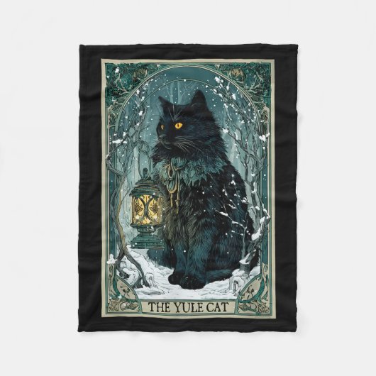 The Yule Cat Tarot Card Icelandic Folklore Christm Fleecedecke (Vorderseite)