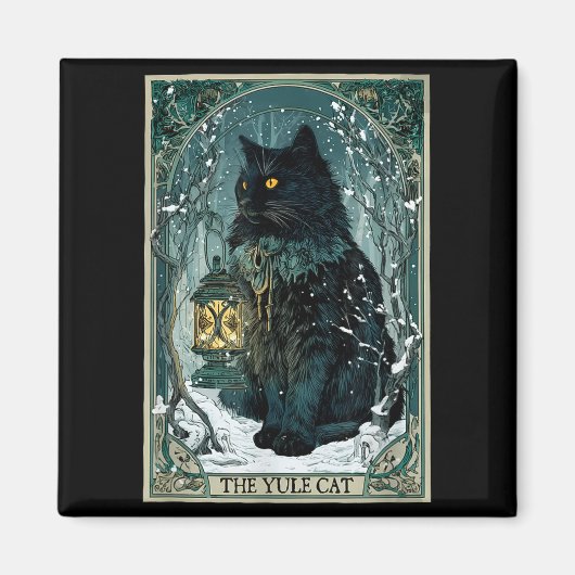 The Yule Cat Tarot Card Icelandic Folklore Christm Magnet (Vorne)