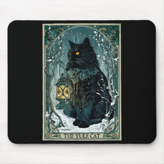 The Yule Cat Tarot Card Icelandic Folklore Christm Mousepad (Vorne)