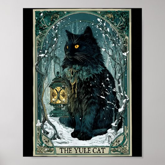 The Yule Cat Tarot Card Icelandic Folklore Christm Poster (Vorne)
