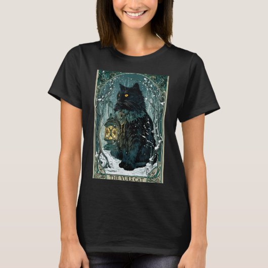 The Yule Cat Tarot Card Icelandic Folklore Christm T-Shirt (Vorderseite)