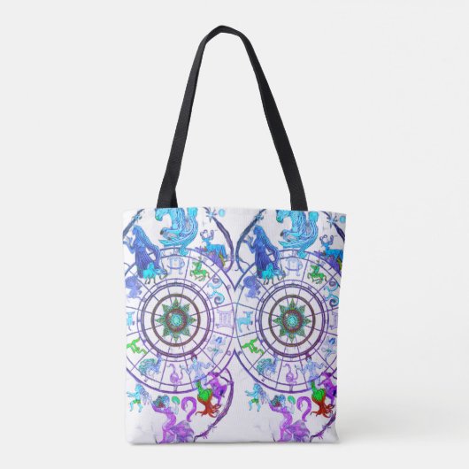 The Zodiac Astrological Signs  on a Tote Bag Tasche (Rückseite)