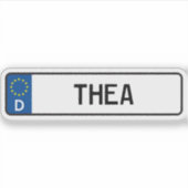 Thea German Car License Plate Aufkleber (Vorderseite)