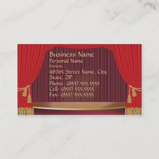 Theater-Bühne-Geschäfts-Karte Visitenkarte (Vorderseite)