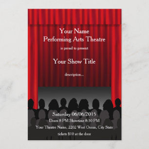 Theater Darstellend Arts Bühne Einladung