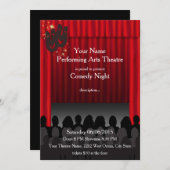 Theater Darstellend Arts Comedy Bühne Einladung (Vorne/Hinten)