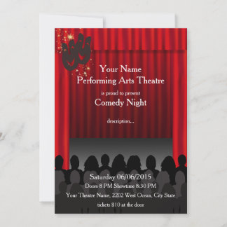 Theater Darstellend Arts Comedy Bühne Einladung