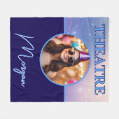 Theater Deep Royal Custom Foto und Name Fleecedecke (Vorderseite (Horizontal))