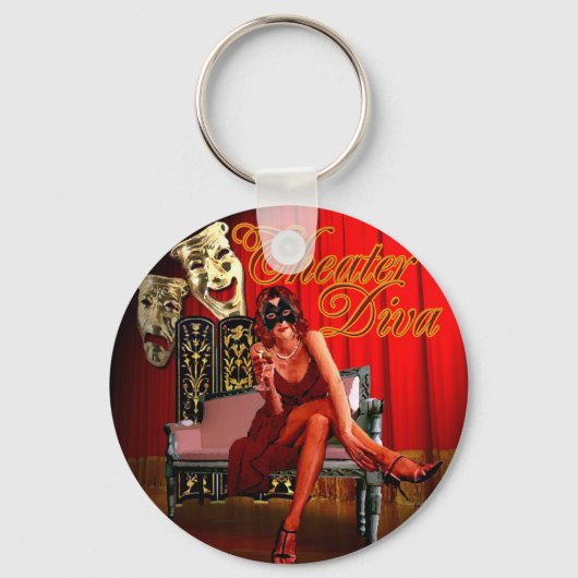 Theater Diva Collage Schlüsselanhänger (Vorderseite)