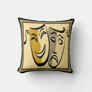 Theater Happy/traurige Maske Throw Kissen