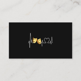 Theater Heartbeat EKG Schauspiel Masken Theater Fu Visitenkarte