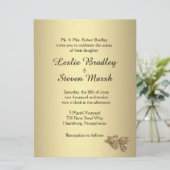 Theater Hochzeit Gold Einladung (Stehend Vorderseite)