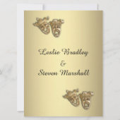 Theater Hochzeit Gold Einladung (Rückseite)