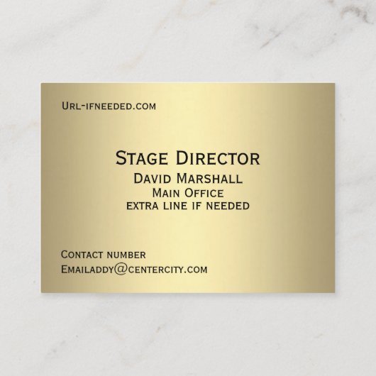 Theater Horizontal Visitenkarte (Rückseite)