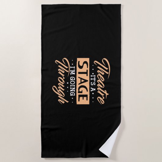 Theater ist es eine Bühne Schauspieler durch gehen Strandtuch (Vorderseite)