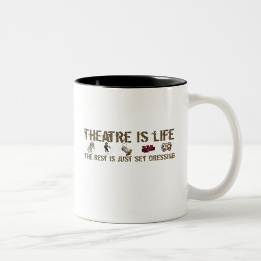 Theater ist Leben Zweifarbige Tasse (Rechts)