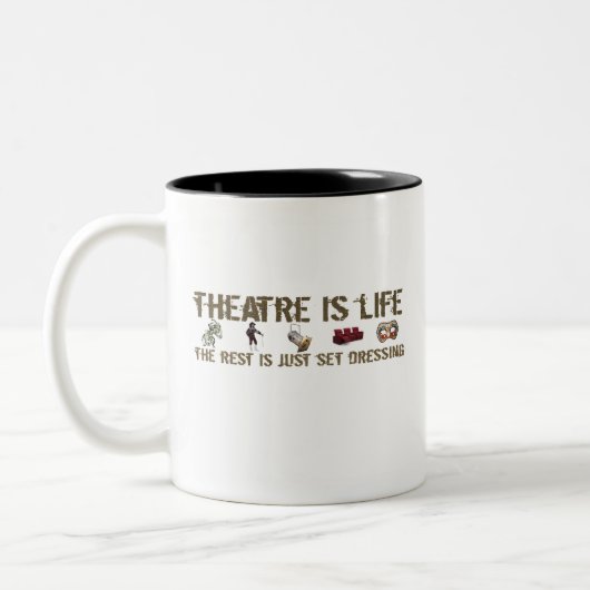 Theater ist Leben Zweifarbige Tasse (Links)