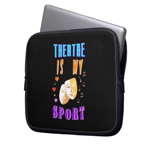 Theater ist mein Schauspiel Laptopschutzhülle (Vorderseite Links)