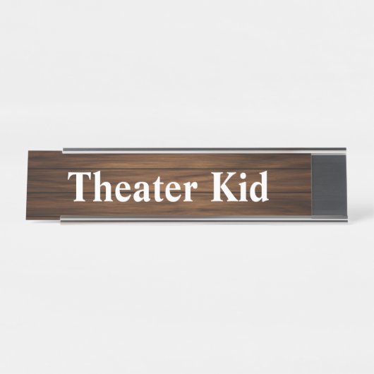Theater Kid Retro Holzkörnchen Paneling Funny Zita Schreibtischnamensplakette (Vorderseite )
