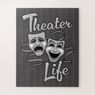 Theater-Lebenskomödie und Tragedy-Masken Puzzle