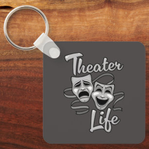 Theater-Lebenskomödie und Tragedy-Masken Schlüsselanhänger