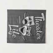 Theater-Lebenskomödie und Tragedy-Masken Wandteppich (Vorderseite (Horizontal))
