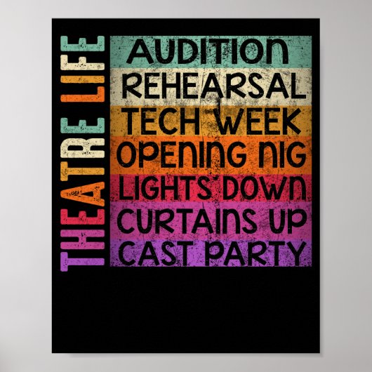 Theater Life Audition Probe Tech Week Poster (Vorne)
