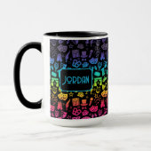 Theater Lover Rainbow Icons auf Black Tasse (Links)