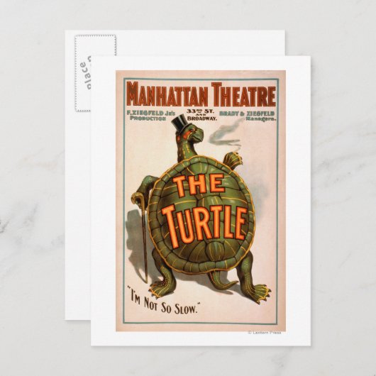 Theater Manhattan New York Broadway The Turtle Postkarte (Vorne/Hinten)