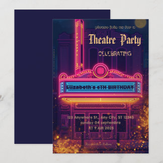 Theater-Markise Party-Einladung – Geburtstagseinla Einladung