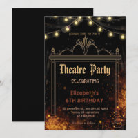 Theater-Markise Party-Einladung – Geburtstagseinla