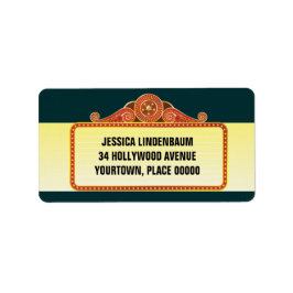 Theater Marquee Bar Bat Mitzvah Adressaufkleber