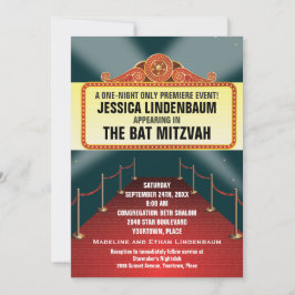 Theater Marquee Bar Bat Mitzvah Einladung