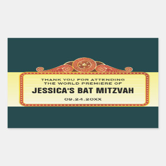 Theater Marquee Bar Bat Mitzvah Rechteckiger Aufkleber