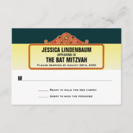 Theater Marquee Bar Bat Mitzvah Reply UAWG RSVP Karte