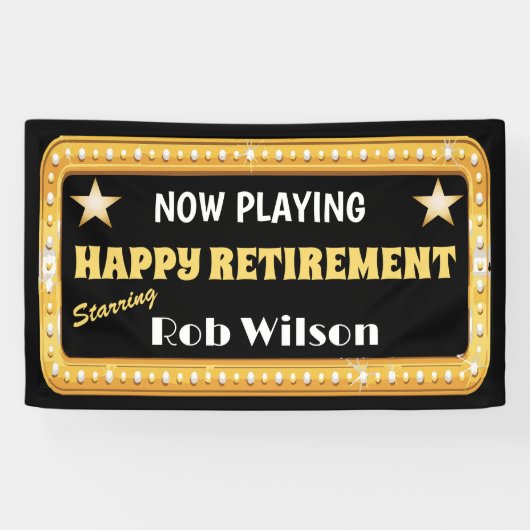 Theater Marquee Retirement Party Banner (Horizontal)