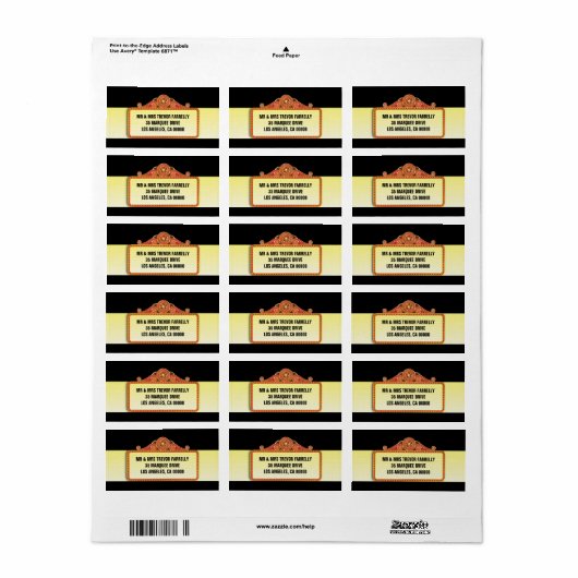 Theater Marquee Return Adressaufkleber (Vorne)