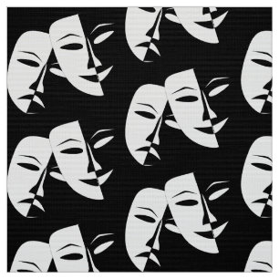 Theater Mask Comedy Tragedy Black Whitw Stoff