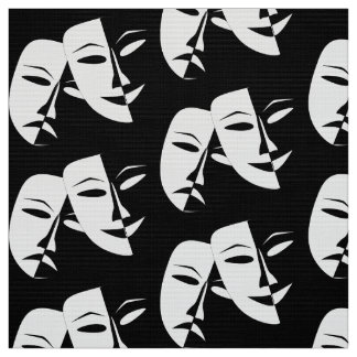 Theater Mask Comedy Tragedy Black Whitw Stoff