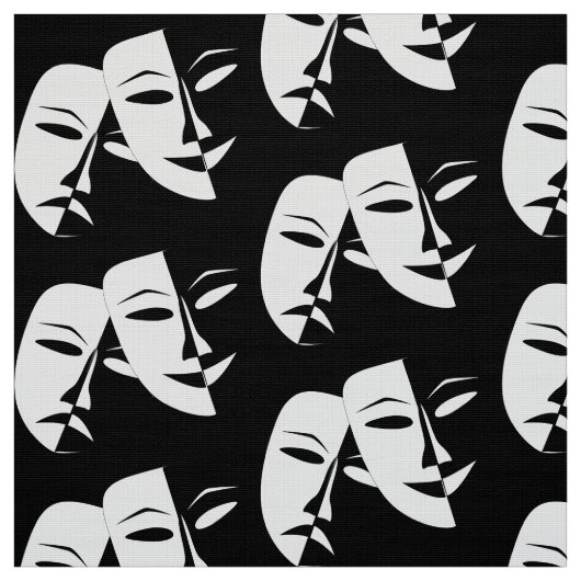 Theater Mask Comedy Tragedy Black Whitw Stoff (Muster)