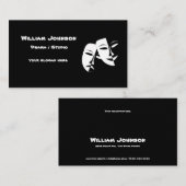 Theater Mask Comedy Tragedy Schwarz-weiß Business  Visitenkarte (Vorne/Hinten)