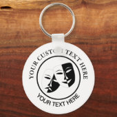 Theater Mask Comedy Tragedy Schwarz-weiß Custom 2 Schlüsselanhänger (Vorderseite)