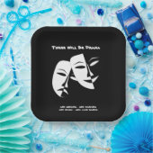 Theater Mask Comedy Tragedy Schwarz-weiß Drama 9" Pappteller (Party)