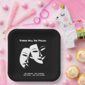 Theater Mask Comedy Tragedy Schwarz-weiß Drama 9" Pappteller (Party)