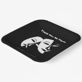 Theater Mask Comedy Tragedy Schwarz-weiß Drama 9" Pappteller (Gewinkelt)